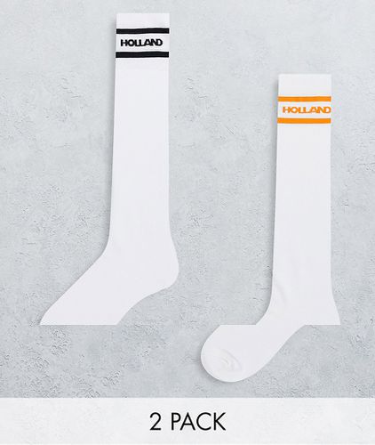 Calzini lunghi bianchi con righe a contrasto-Bianco - House of Holland - Modalova