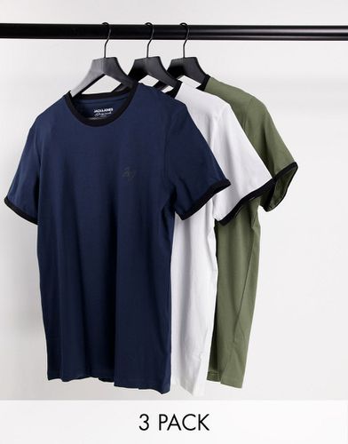 Confezione da tre T-shirt girocollo con logo-Multicolore - Jack & Jones - Modalova