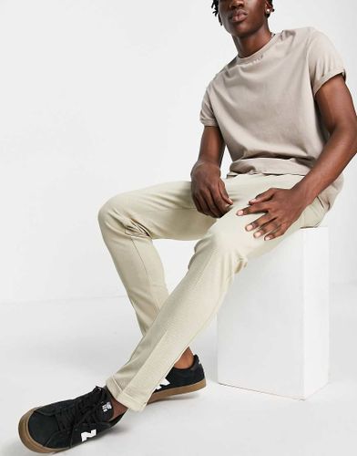 Intelligence - Pantaloni slim elasticizzati a pieghe in cotone beige - BEIGE-Neutro - Jack & Jones - Modalova