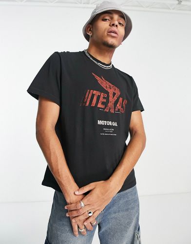 T-shirt oversize nera con stampa "Texas"-Nero - Jaded London - Modalova