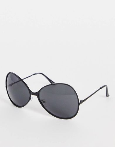 Occhiali da sole super oversize rotondi neri-Nero - Jeepers Peepers - Modalova