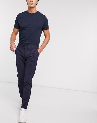 Pantaloni stretch eleganti blu navy gessato - Only & Sons - Modalova