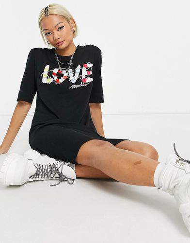 Vestito t-shirt nero con logo - Love Moschino - Modalova
