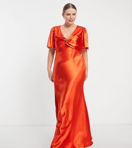 Vestito da giorno da damigella arancione tramonto - Little Mistress Plus - Modalova