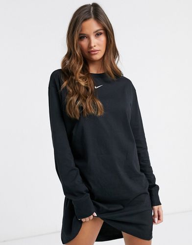 Vestito camicia a maniche lunghe con logo piccolo nero - Nike - Modalova