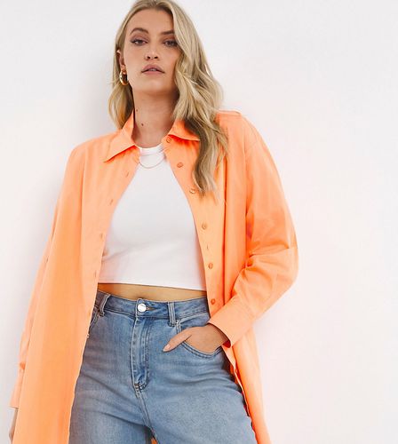 Camicia oversize arancione con bottoni - Simply Be - Modalova