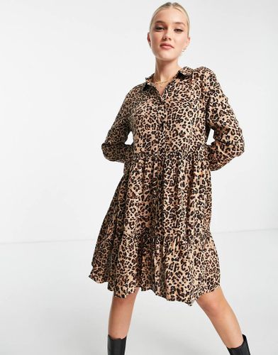 Vestito camicia leopardato-Neutro - Stradivarius - Modalova
