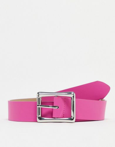 Cintura con fibbia squadrata rosa - Pieces - Modalova