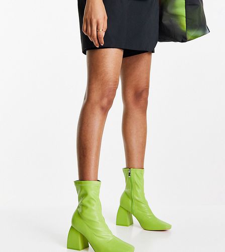 Supreme - Stivaletti a calza verde lime con punta squadrata - Public Desire Wide Fit - Modalova