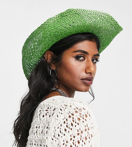 Inspired - Cappello da cowboy di paglia verde - Reclaimed Vintage - Modalova
