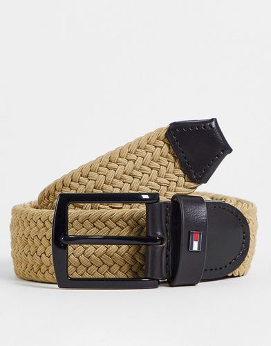 Cintura intrecciata elastica color cuoio da 35 mm - Tommy Hilfiger - Modalova