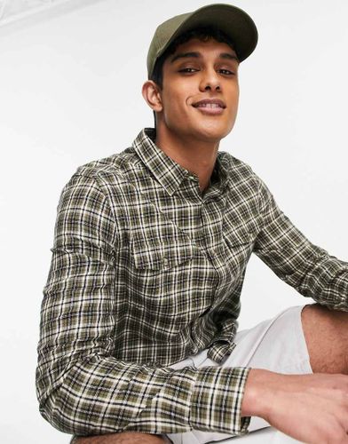 Camicia kaki a quadri-Verde - Topman - Modalova
