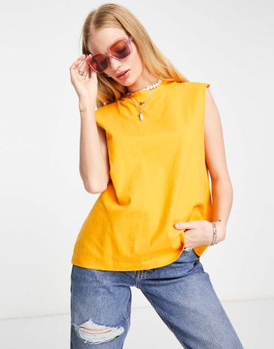 Top senza maniche oversize in jersey arancione - Topshop - Modalova