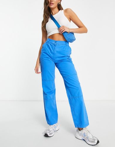 Pantaloni tecnici a vita alta dritti blu - Topshop - Modalova