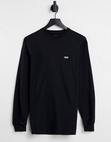T-shirt a maniche lunghe nera con logo piccolo-Nero - Vans - Modalova