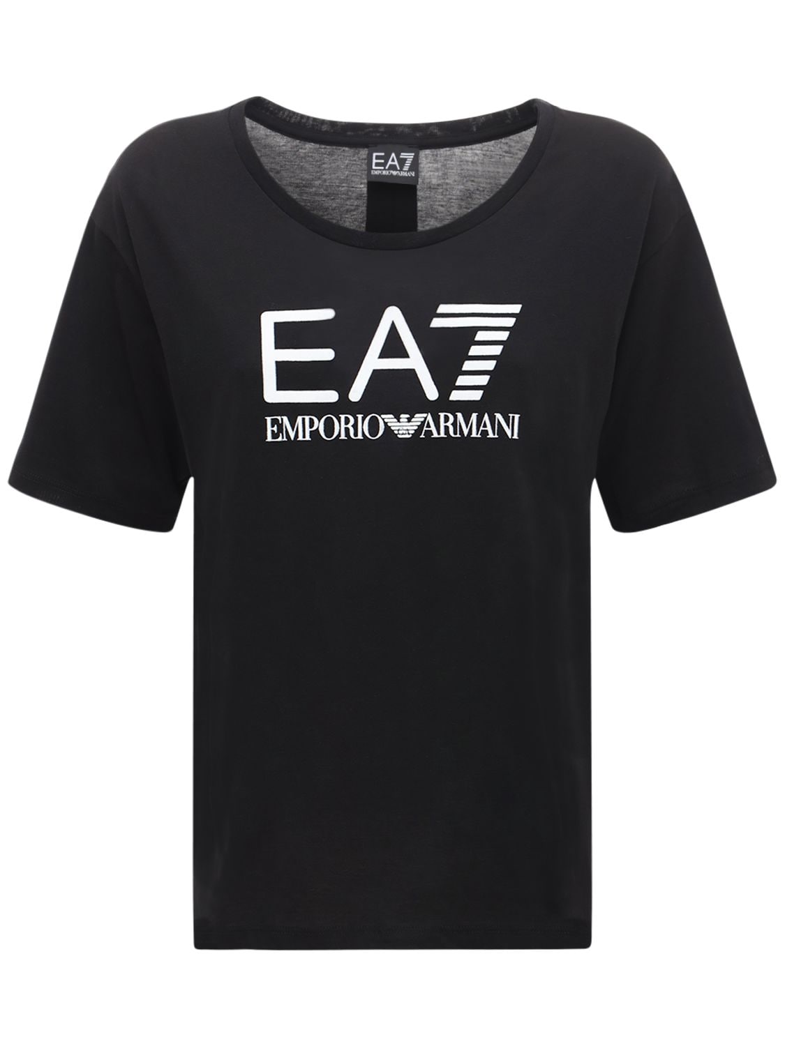 T-shirt In Cotone Con Logo - EA7 EMPORIO ARMANI - Modalova
