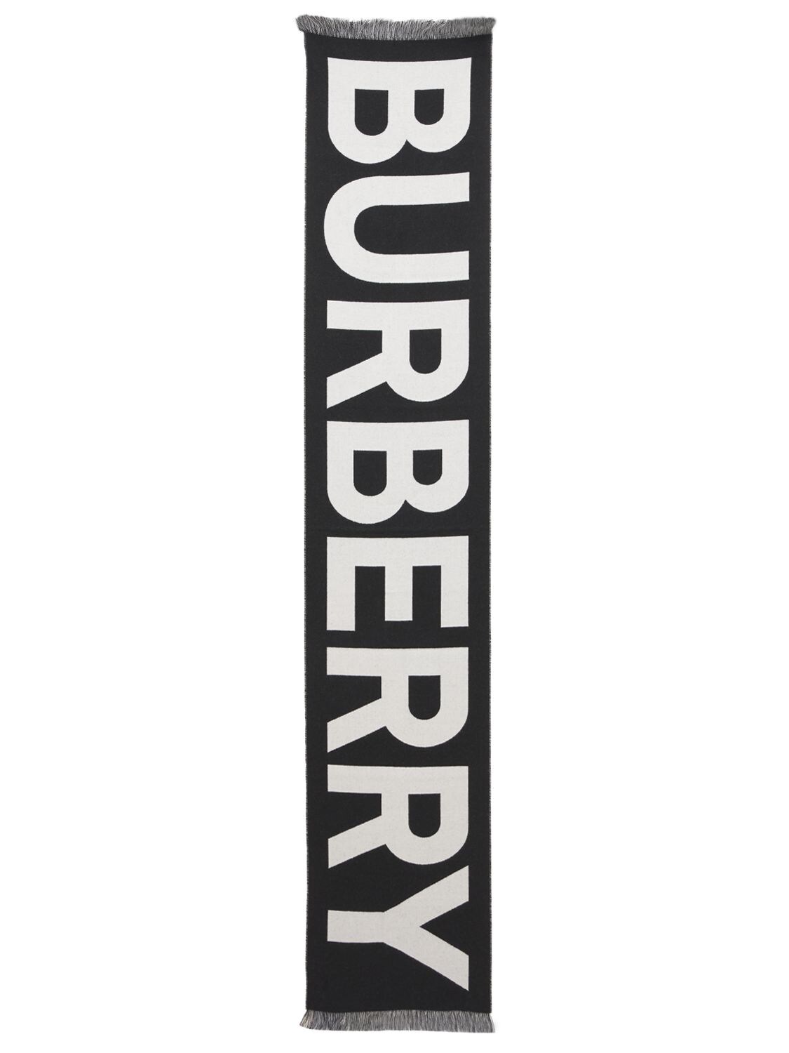 Sciarpa In Maglia Di Lana Con Logo - BURBERRY - Modalova