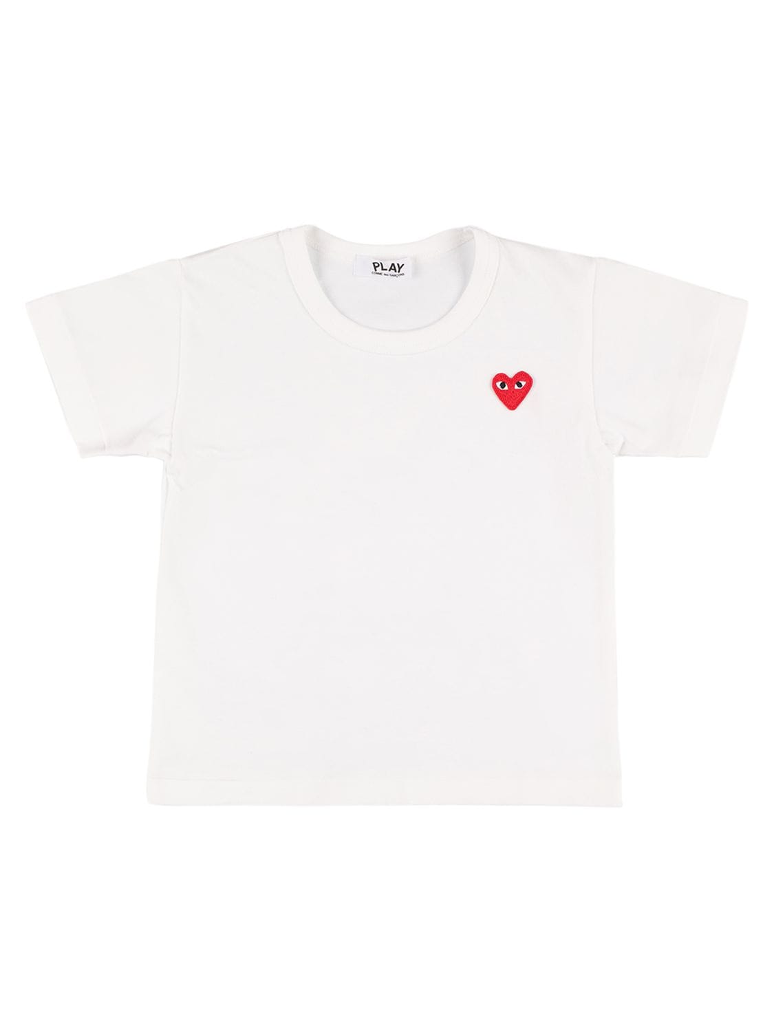 Cotton Jersey T-shirt W/ Logo Patch - COMME DES GARÇONS PLAY - Modalova