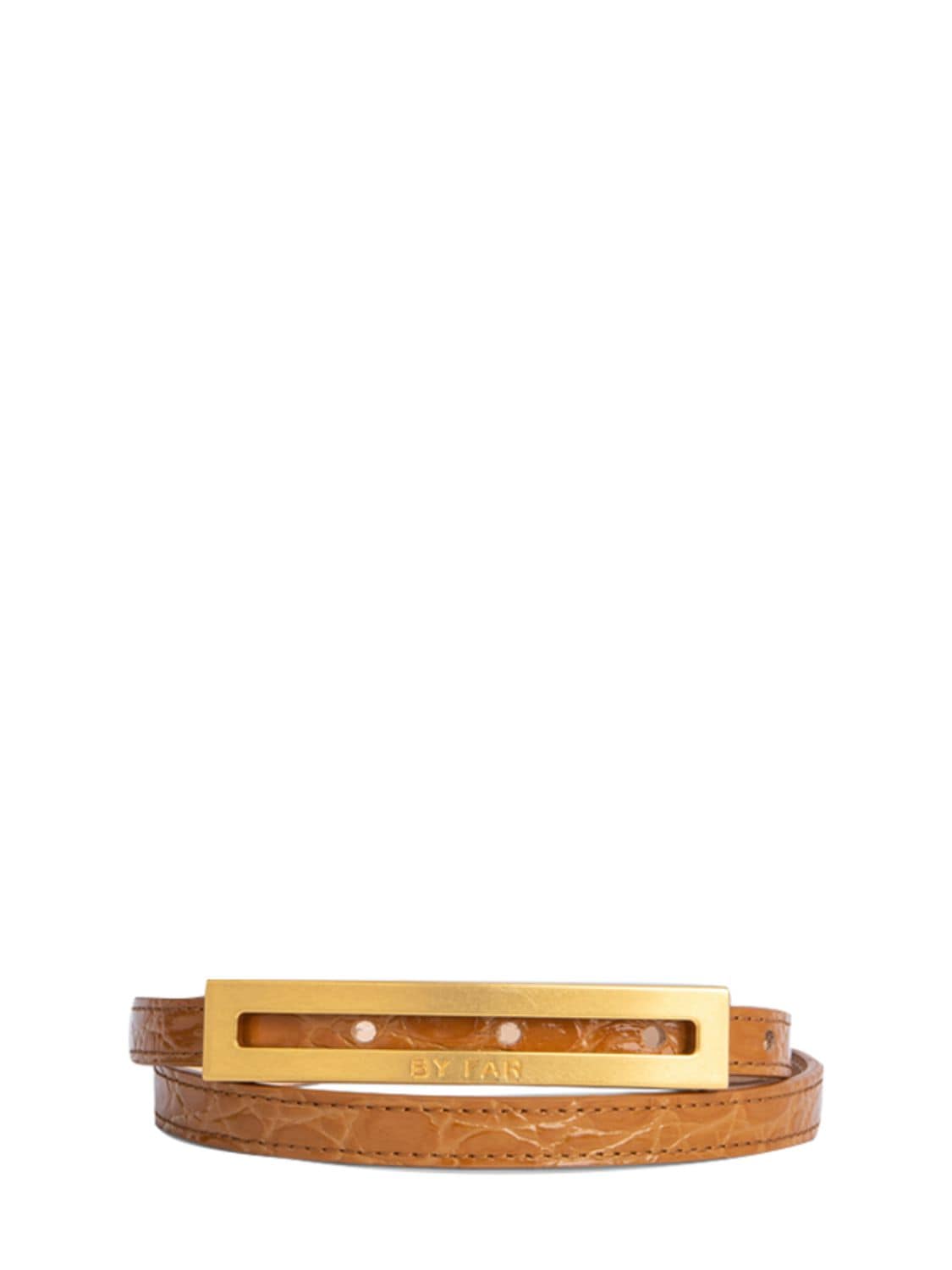 Cintura Ling In Pelle Stampa Coccodrillo 1.2cm - BY FAR - Modalova