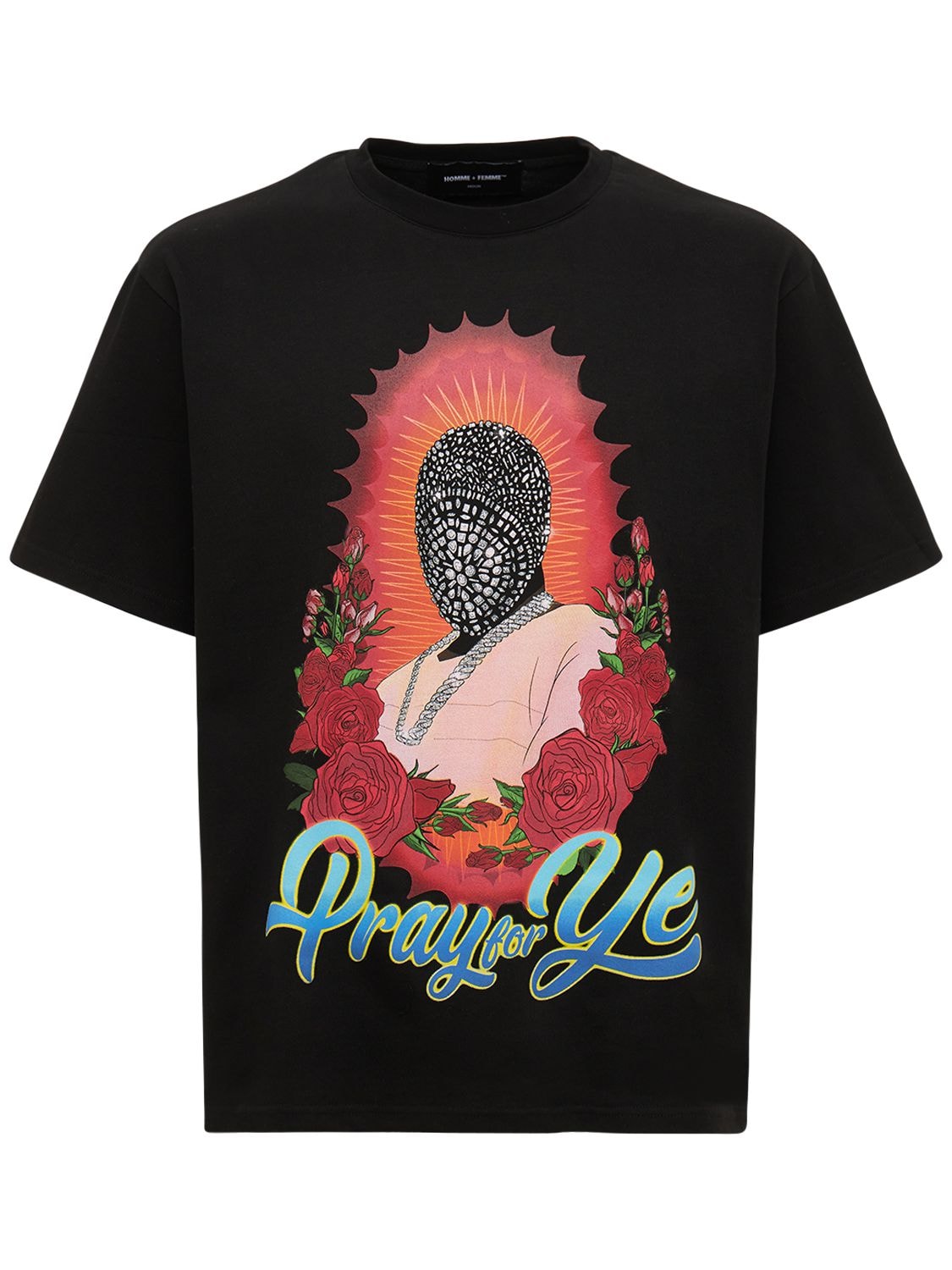 T-shirt Pray For Ye In Cotone Con Stampa - HOMME + FEMME LA - Modalova
