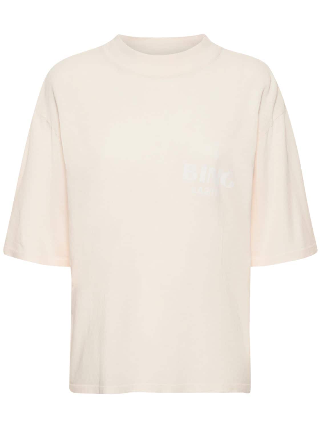 T-shirt Wes La In Jersey Di Cotone Con Logo - ANINE BING - Modalova