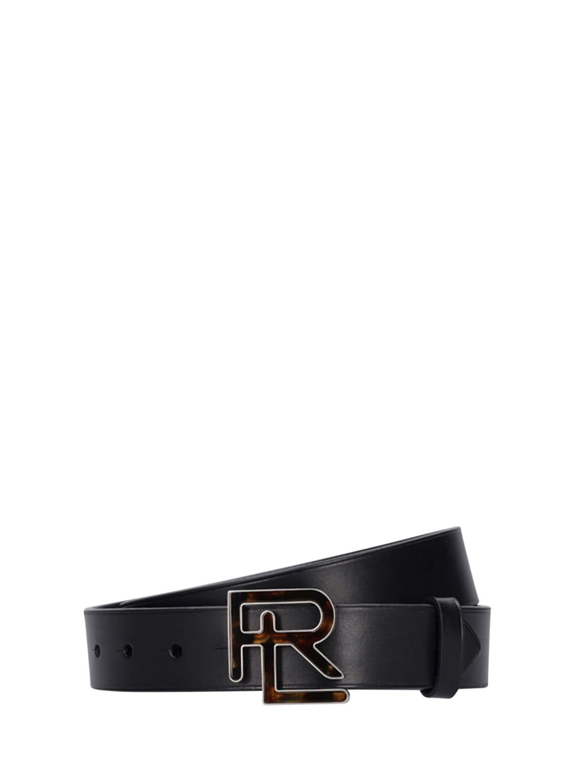 Cintura In Pelle Con Fibbia Logo - RALPH LAUREN COLLECTION - Modalova
