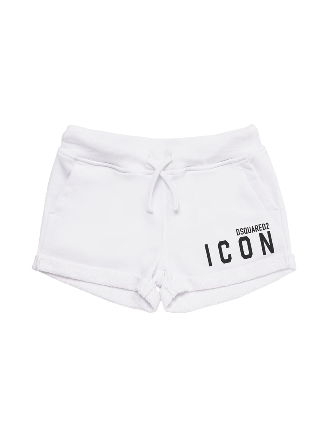 Shorts In Felpa Di Cotone Con Logo - DSQUARED2 - Modalova