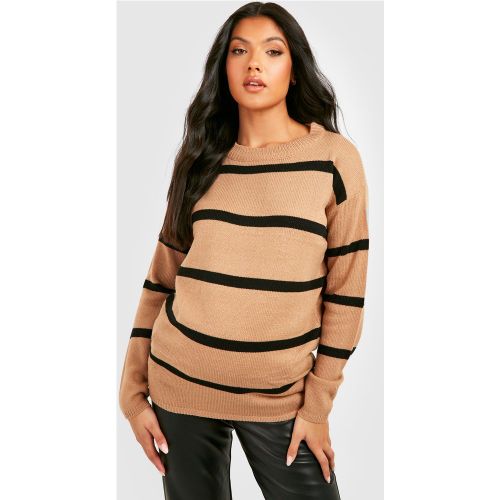 Vestito in maglia Premaman a girocollo a righe - boohoo - Modalova
