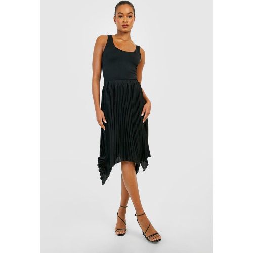 Gonna midi Tall asimmetrica a pieghe - boohoo - Modalova