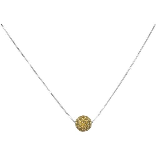 Collier in oro bianco con pendente sfera in zaffiri orange - ROBERTO DEMEGLIO - Modalova