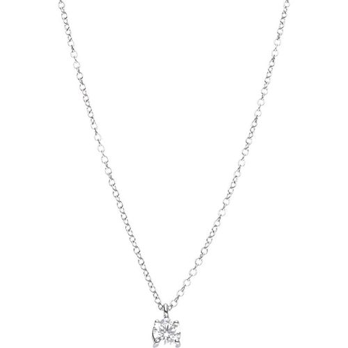 Collana punto luce in oro bianco con diamante ct 0,50 - ALFIERI & ST. JOHN - Modalova