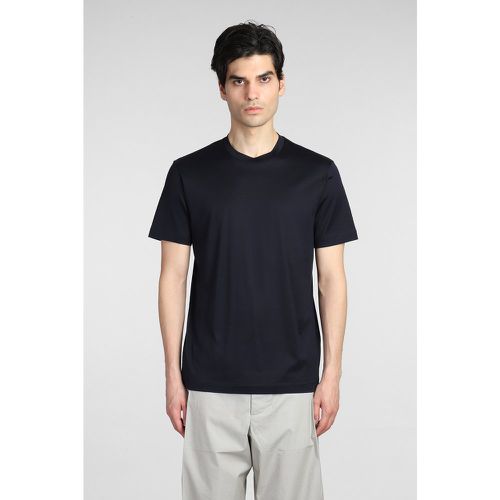 T-Shirt in Cotone Blu - Giorgio Armani - Modalova