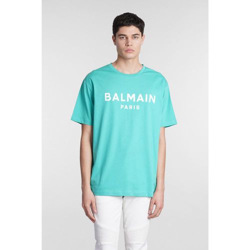 T-Shirt in Cotone Verde - Balmain - Modalova