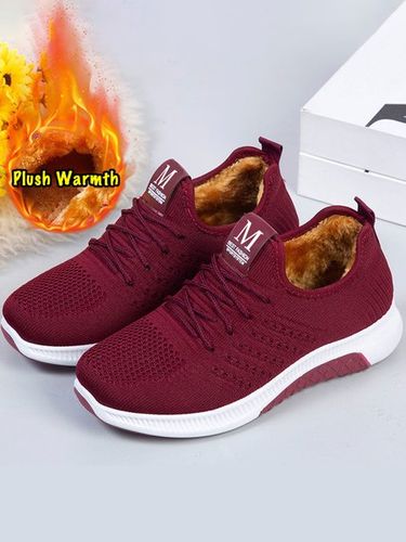Felpato Caldo Di peso leggero Antiscivolo Flyknit Allacciato Scarpe da ginnastica - JustFashionNow - Modalova