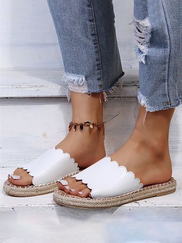 Taglia grande Tinta unita Colore Sandali con tacco espadrille - JustFashionNow - Modalova