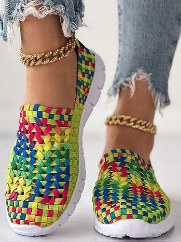 Traspirante Colorblock Intrecciato Slip on Scarpe da ginnastica - Noracora - Modalova