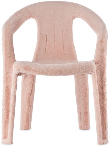 Pink Faux-Fur Upcycled Monobloc Chair - Botter - Modalova