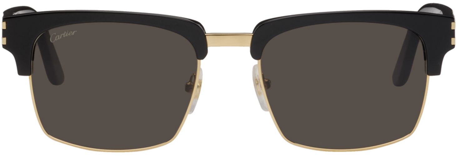 Black & Gold Square Sunglasses - Cartier - Modalova