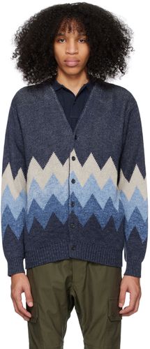 BEAMS PLUS Blue Chevron Cardigan - BEAMS PLUS - Modalova