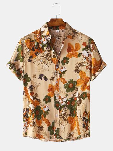 Camicie da uomo a maniche corte stampate vintage floreali Olio - ChArmkpR - Modalova