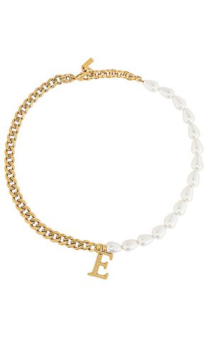 Pearl + Chain Initial Necklace in . Size D, E, F, G, I, J, K, L, M, N, P, S, T, V - joolz by Martha Calvo - Modalova
