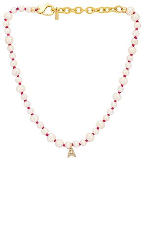 Cz Initial Pearl Necklace in . Size C, D, E, H, J, L, M, N - joolz by Martha Calvo - Modalova