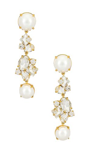 Pearl and Crystal Cluster Linear Drop Earring in - Lele Sadoughi - Modalova