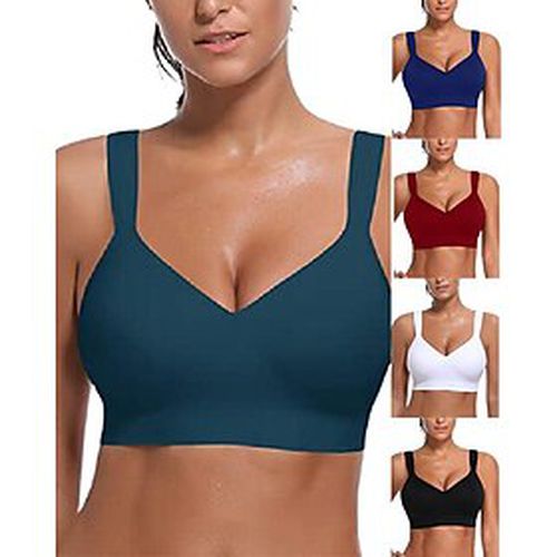 Women's High Support Sports Bra Padded Bra Solid Color Black White Yoga Fitness Running Spandex Bra Top Sport Activewear Stretchy Breathable Moisture Wicking C - Ador IT - Modalova