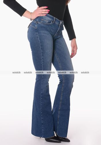 Jeans donna blu a zampa ecosostenibile a vita bassa - Liu Jo - Modalova